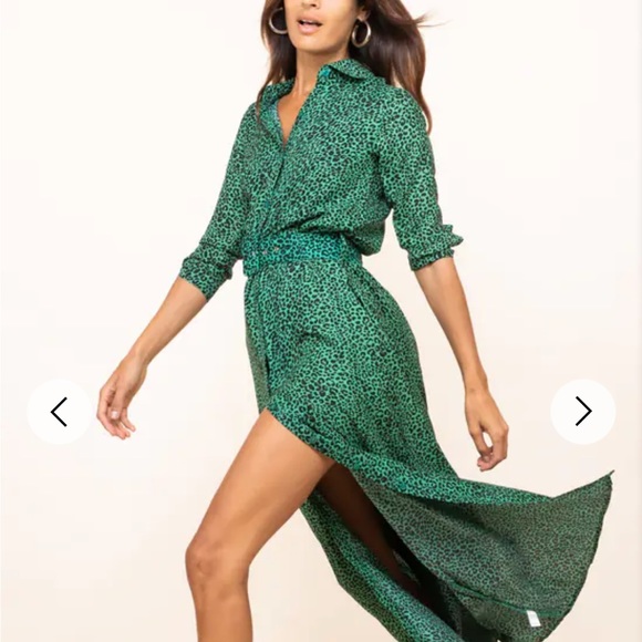 Dancing leopard green leopard dress size UK 8 (US 6/8) new with tags - Picture 3 of 6